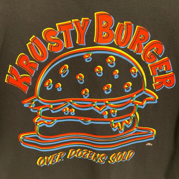 Adidas X The Simpsons Shirt Mens Small - Krusty Burger Long Sleeve Tee Black - Picture 3 of 7